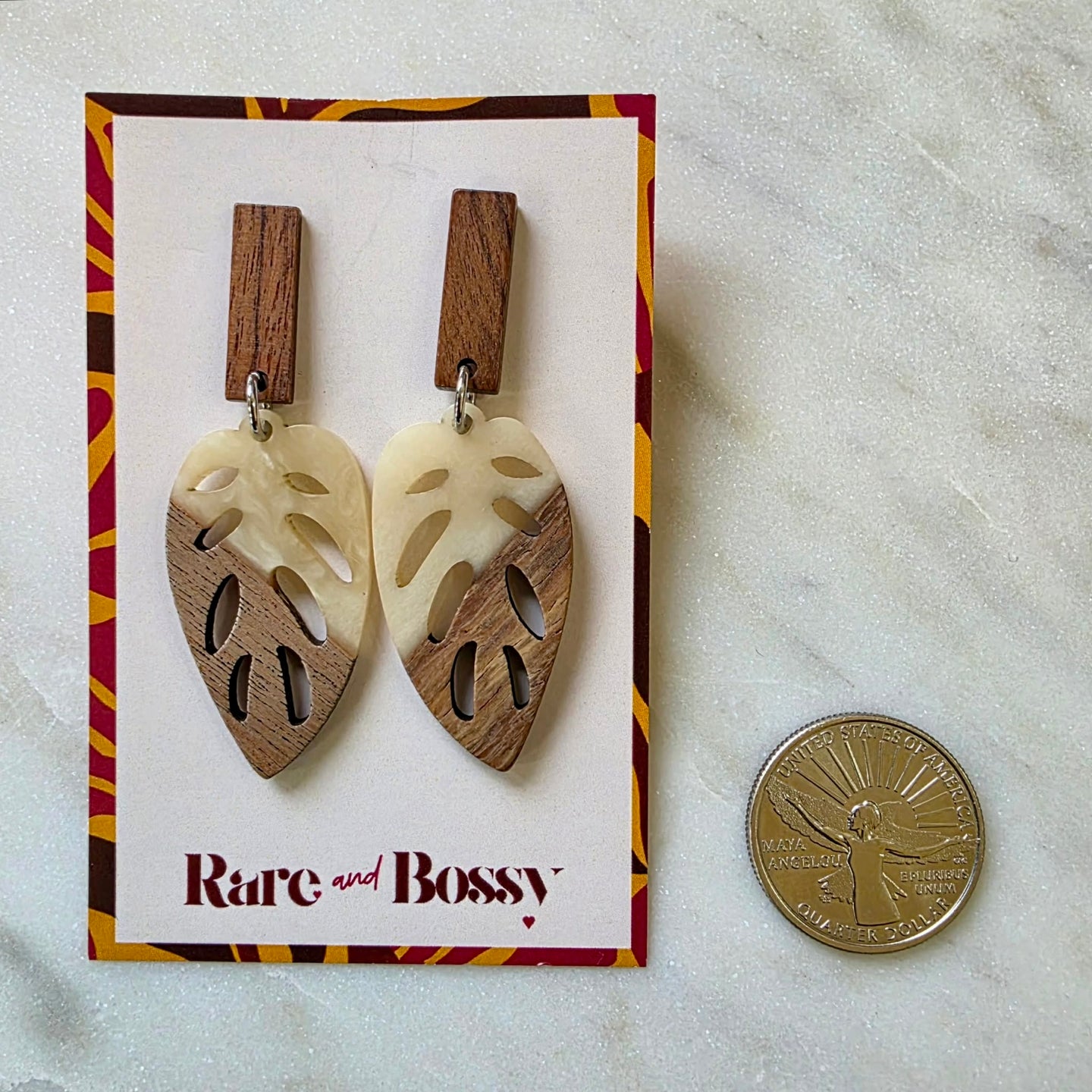Ivory Leaf Walnut Dangles