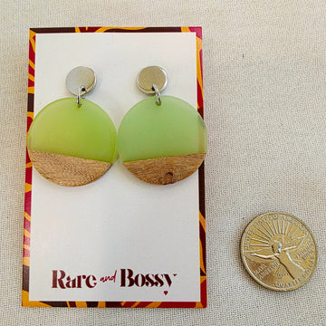 Light Aqua Green Circle Dangles