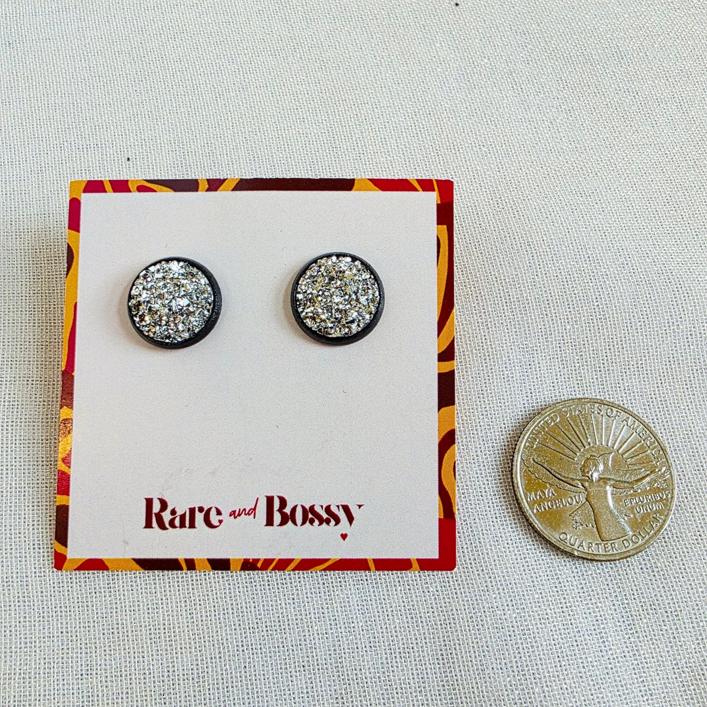 Silver Druzy Studs