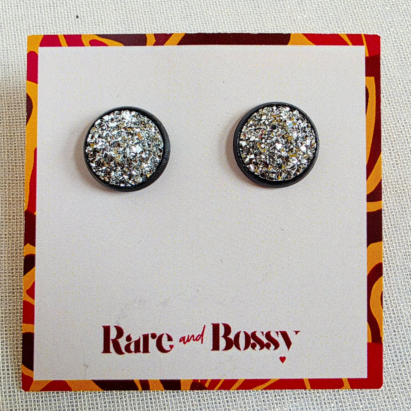 Silver Druzy Studs