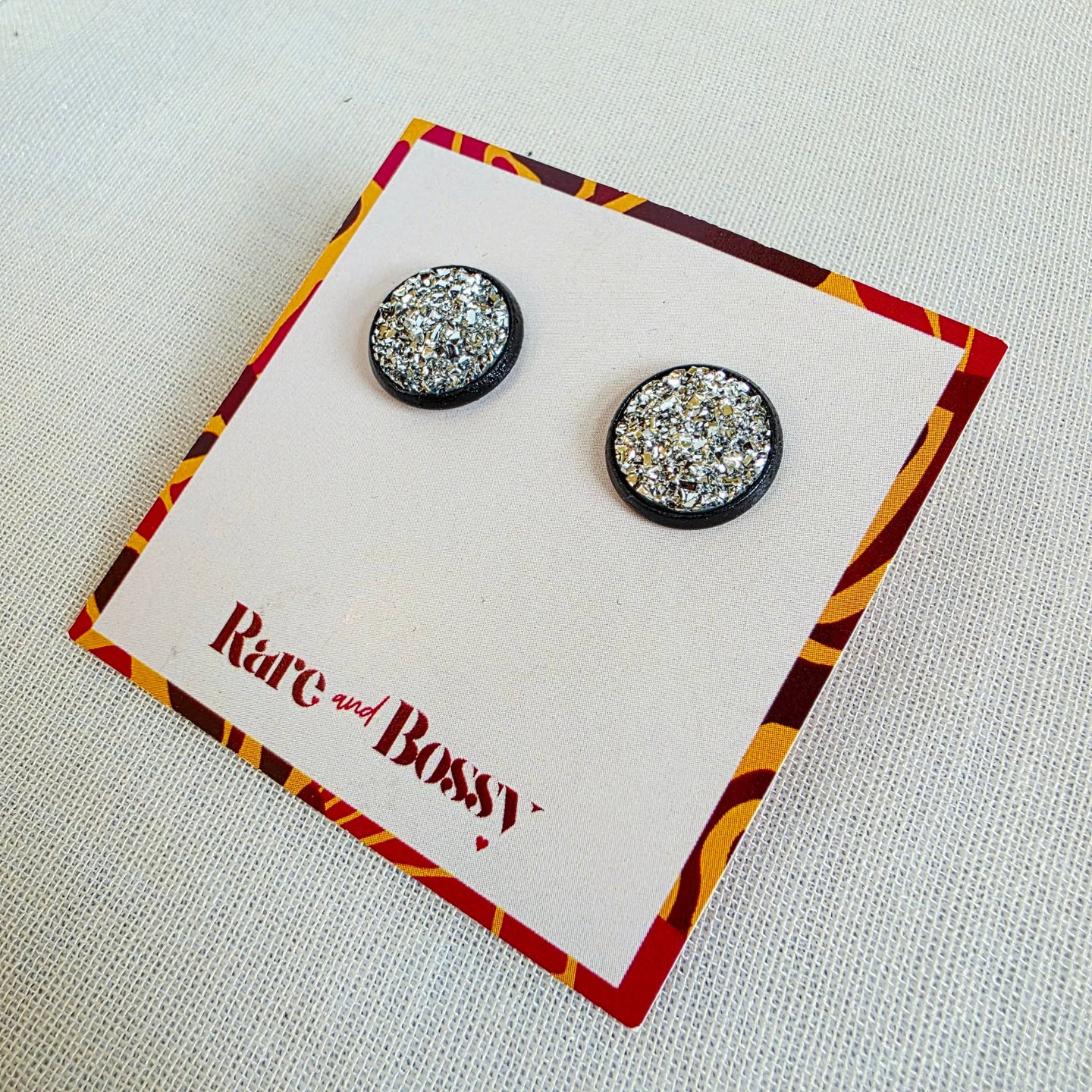 Silver Druzy Studs