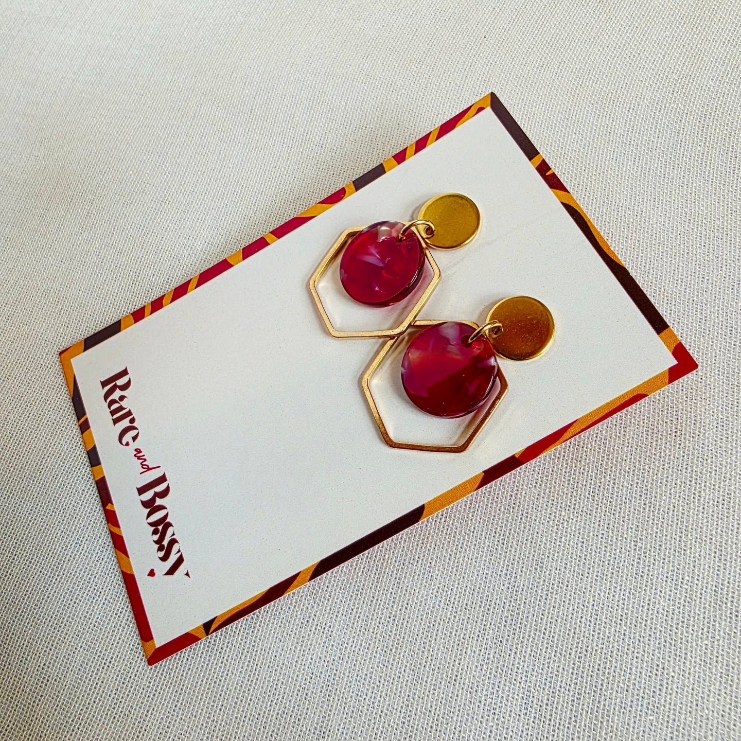 Red Hexagon Dangles