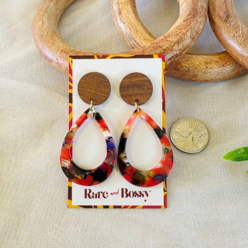 Red Confetti Teardrop Dangles