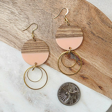 Pink Layered Drop Dangles