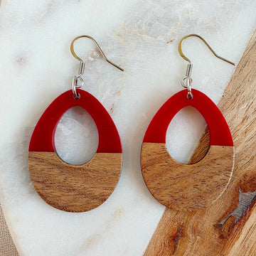 Red Open Teardrop Dangles (Dr. Amy)