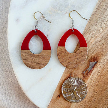 Red Open Teardrop Dangles (Dr. Amy)