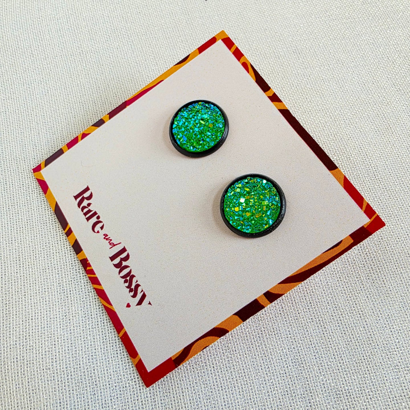 Green Druzy Studs (Dr. Amy)