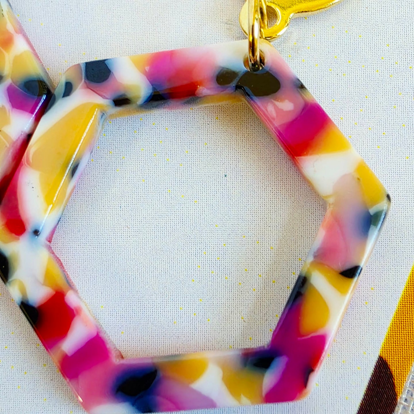 Pink Hexagon Dangles