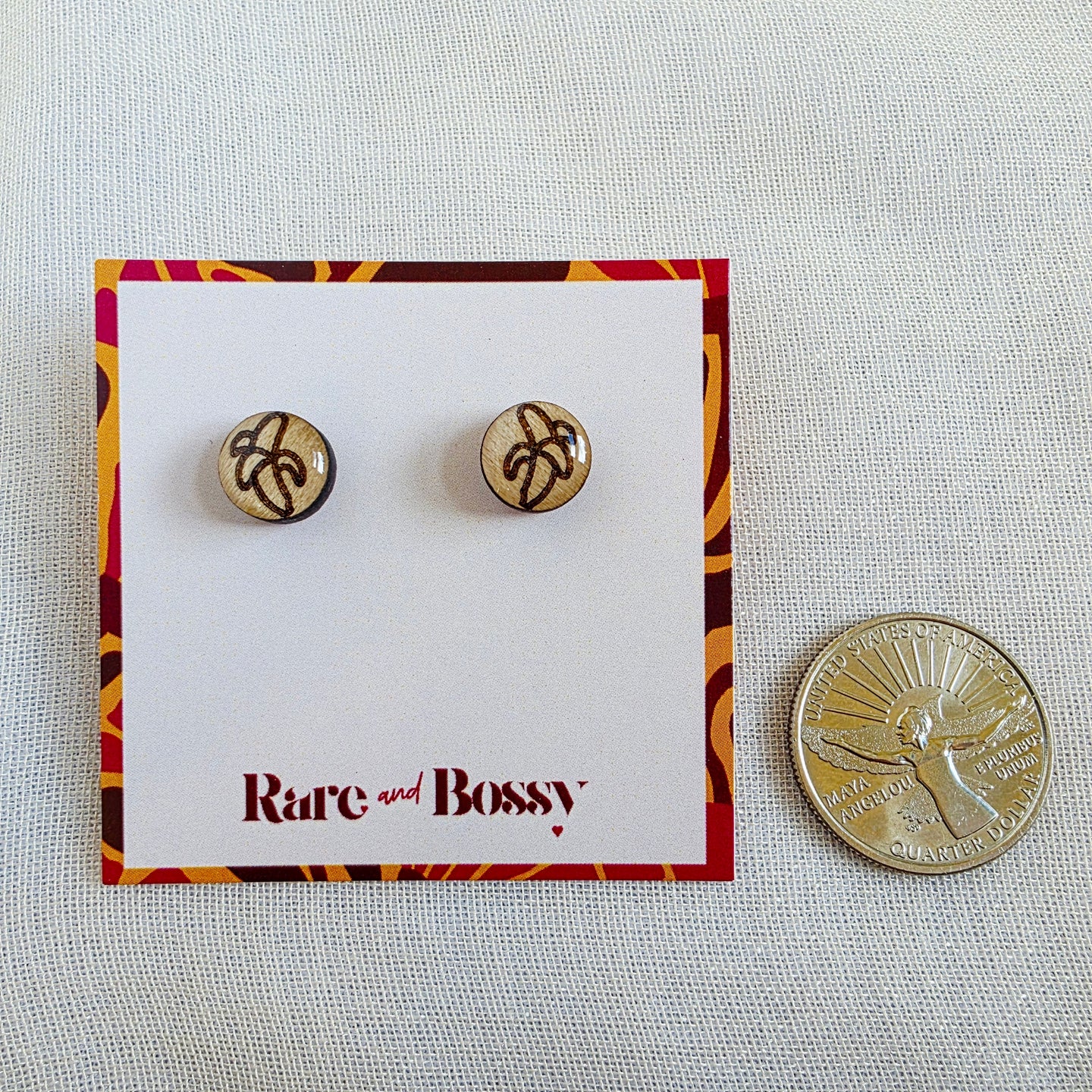 Banana Wood Resin Studs