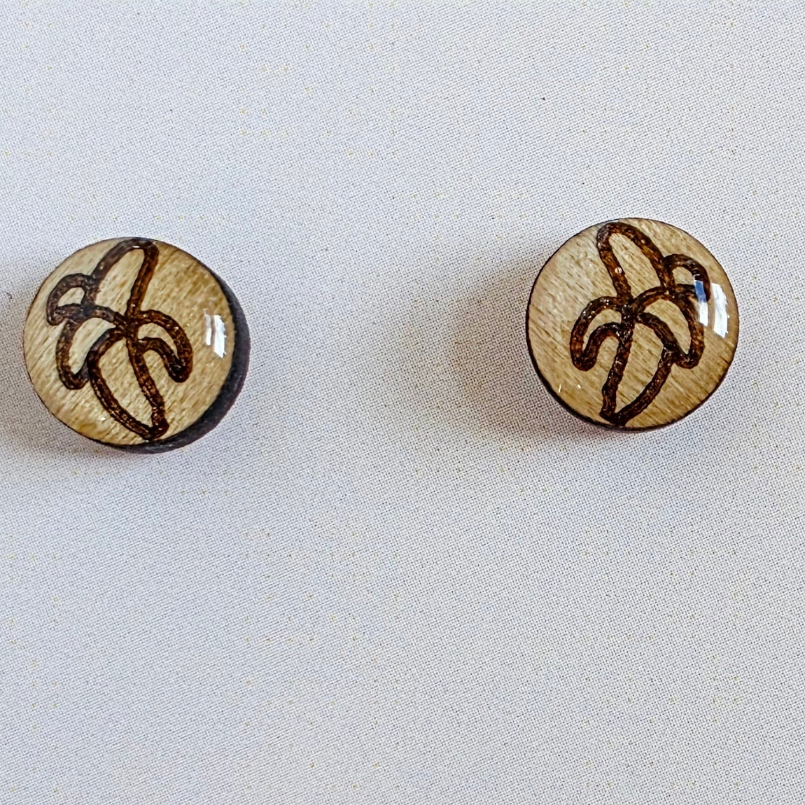 Banana Wood Resin Studs