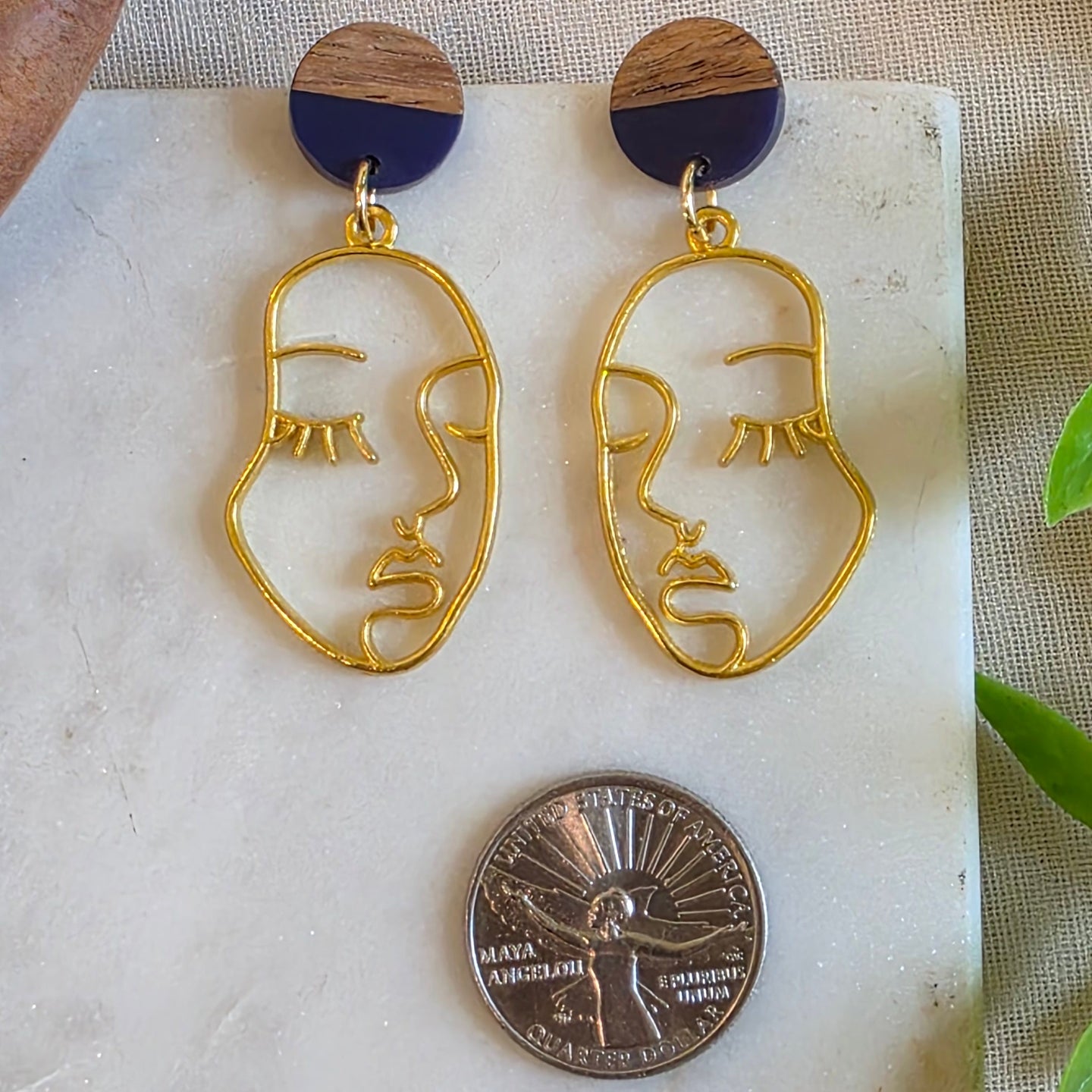 Blue Top Face Dangles