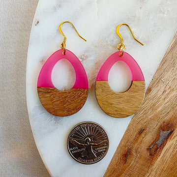 Hot Pink Teardrop Dangles