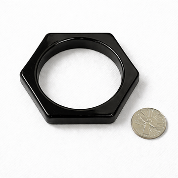 Black Hexagon Bangle