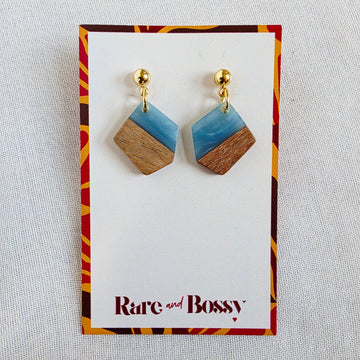 Blue Mini Pentagon Dangles