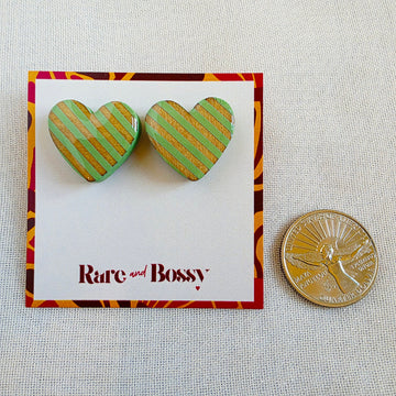 Green Heart Studs
