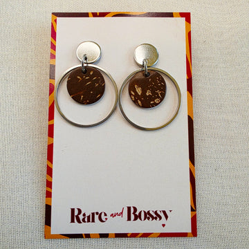 Coconut Wood  Drop Dangles