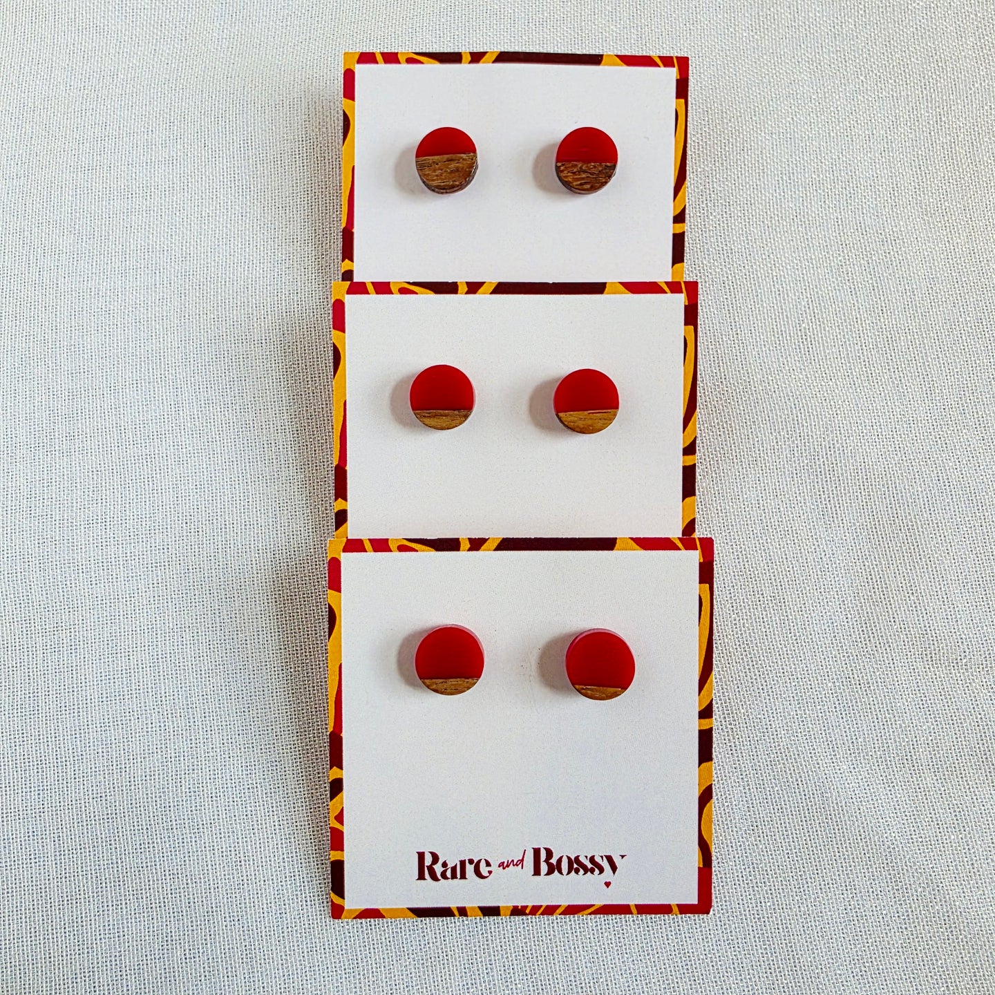 Red Wood + Resin Studs