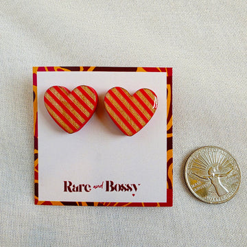 Red Heart Studs