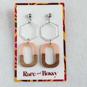 Blush Pink Hexagon Dangles