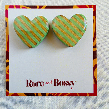 Green Heart Studs
