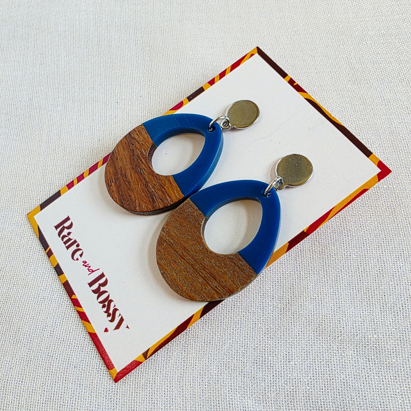 Dark Blue Open Teardrop Dangles