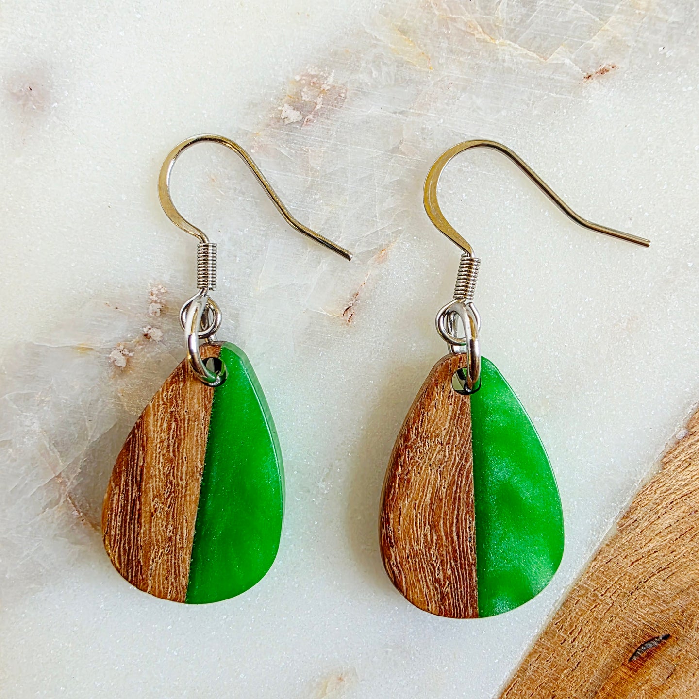 Green Mini Teardrop Dangles