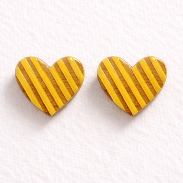 Yellow Heart Studs