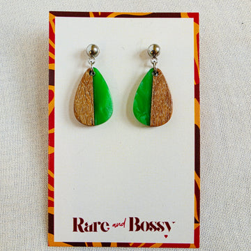 Green Mini Teardrop Dangles