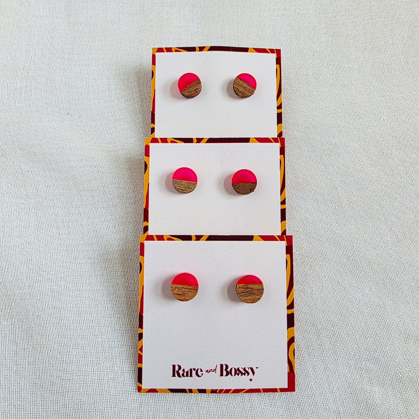 Hot Pink Circle Studs