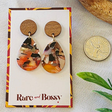 Red Mini Confetti Teardrop Dangles