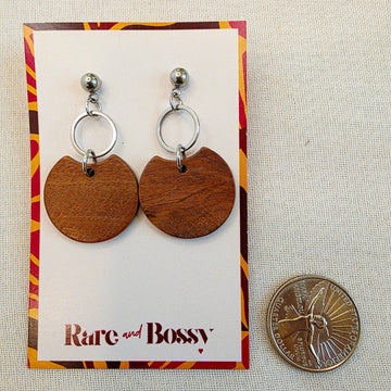 Walnut Double Circle Dangles