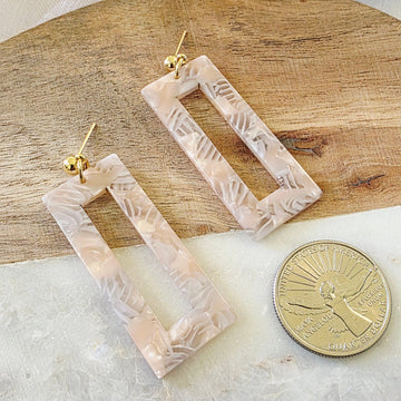 Blush Pink Rectangle Dangles