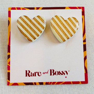 White Heart Studs
