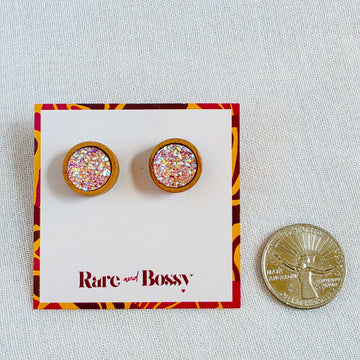 Blush Pink Druzy Studs
