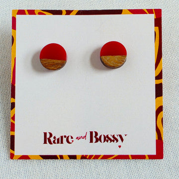Red Wood + Resin Studs