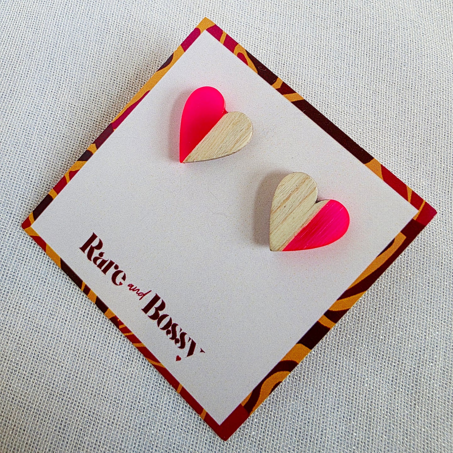 Hot Pink Heart Studs