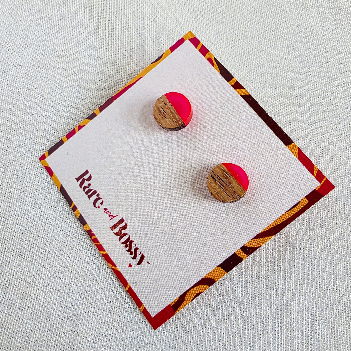 Hot Pink Circle Studs