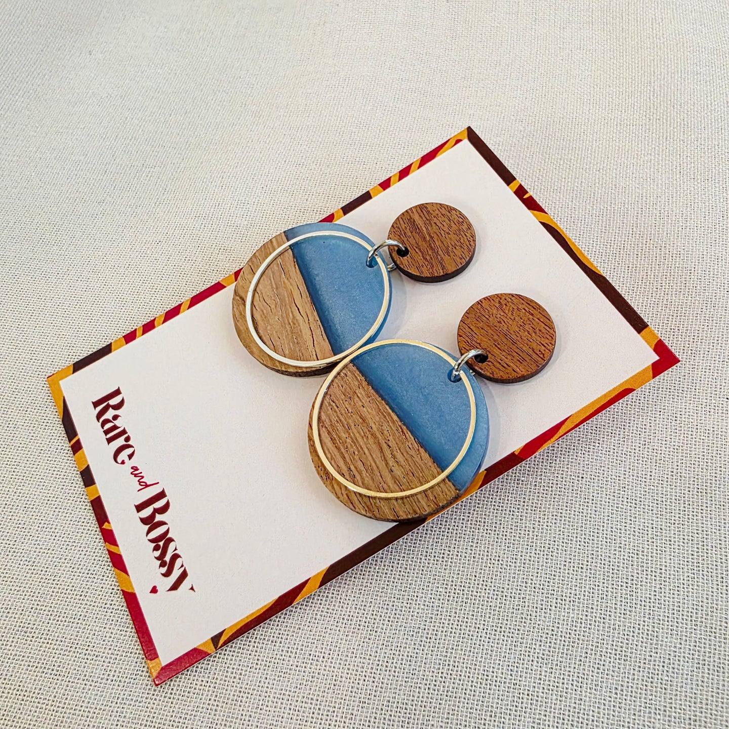 Blue Layered Circle Dangles