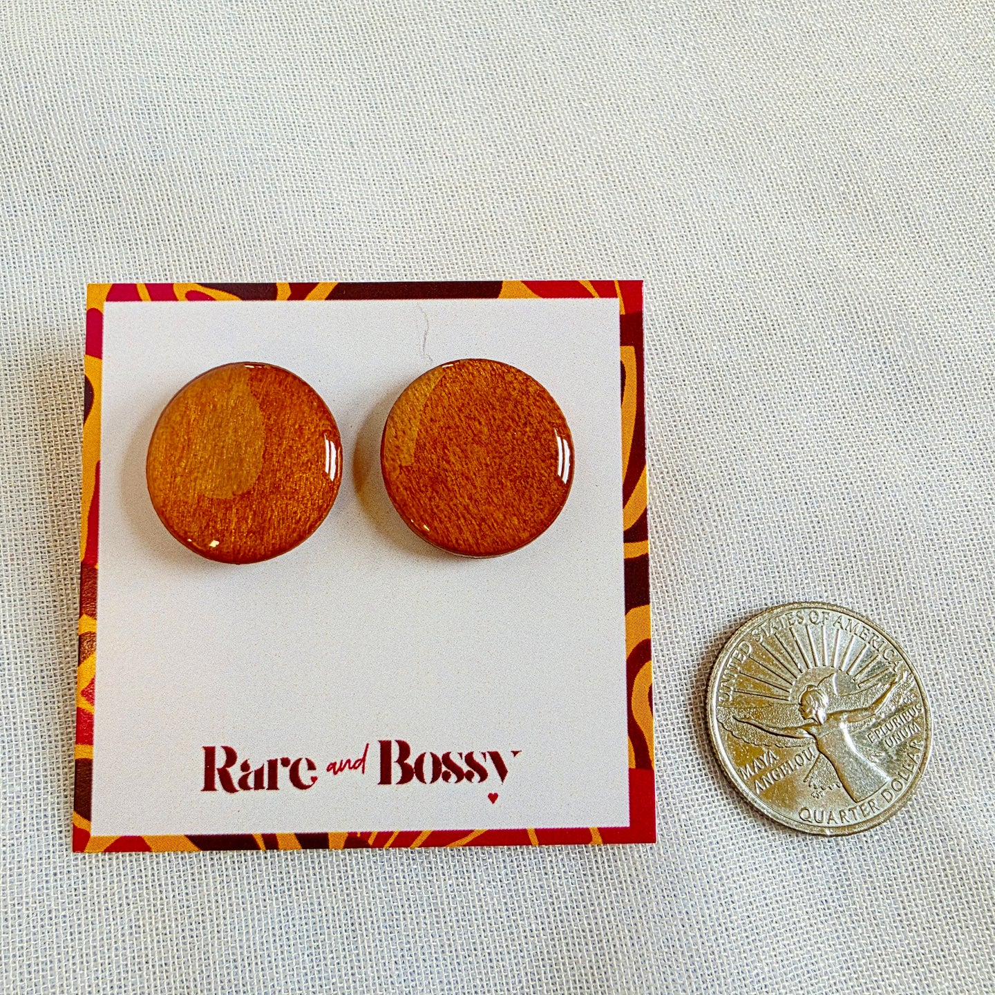 Brown Wood+Resin Studs