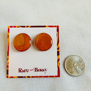 Brown Wood+Resin Studs