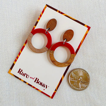 Red Half Circle Dangles