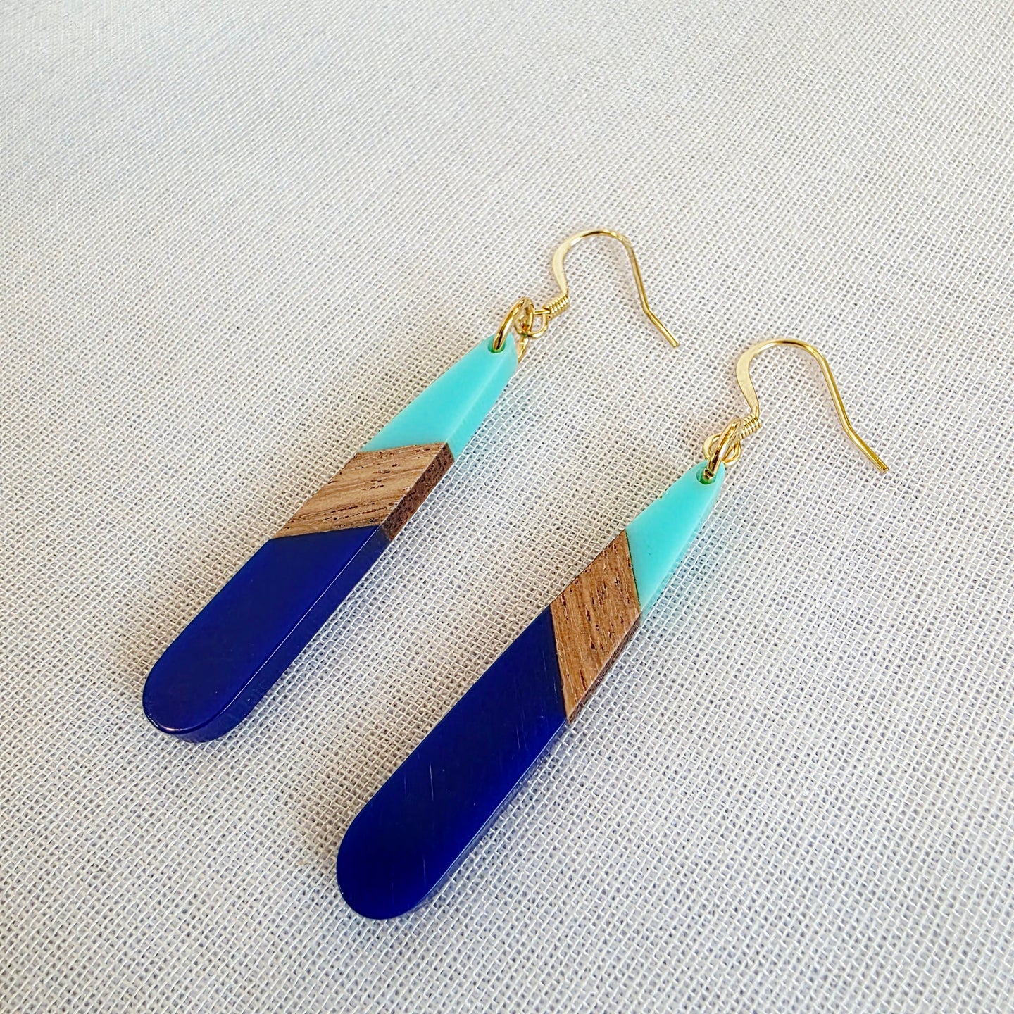 Multi Blue Teardrop Dangles