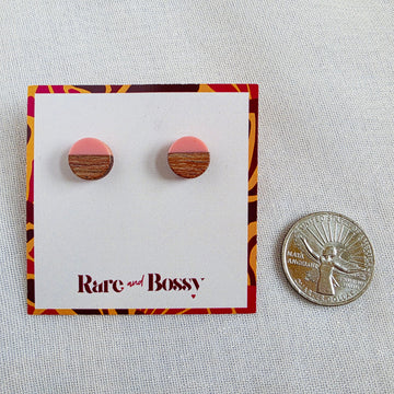 Rose Pink Circle Studs