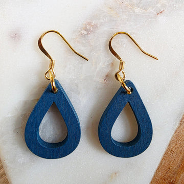 Blue Open Mini Teardrop Dangles (Dr. Amy)
