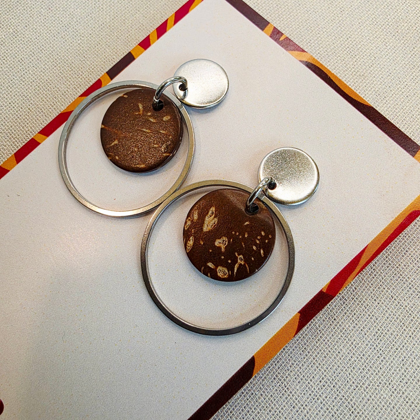 Coconut Wood  Drop Dangles