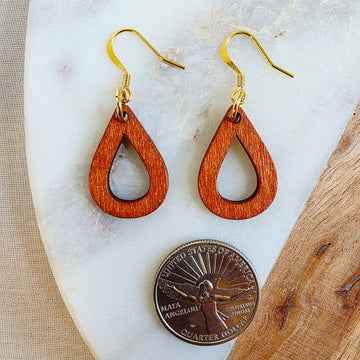 Brown Open Mini Teardrop Dangles