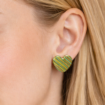 Green Heart Studs