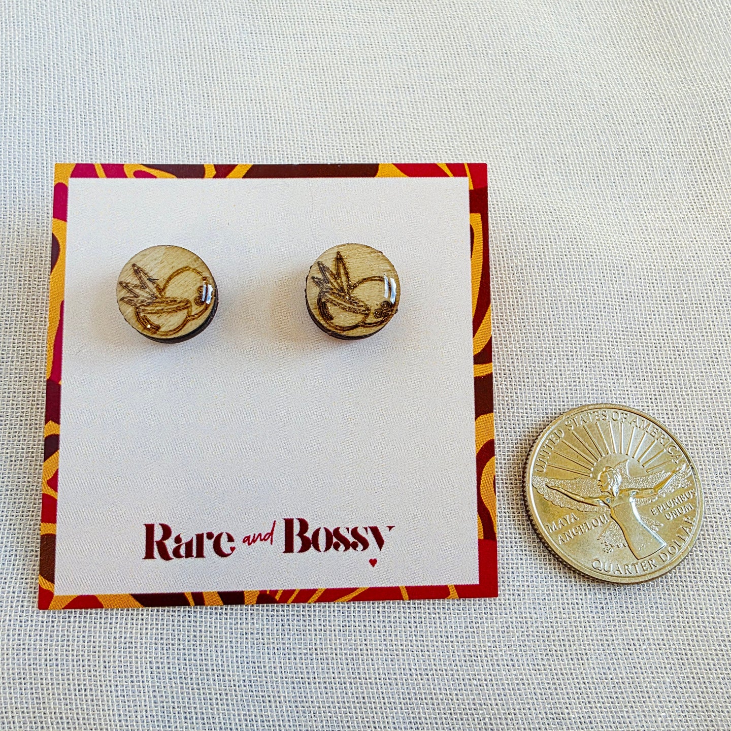 Coconut Wood Resin Studs