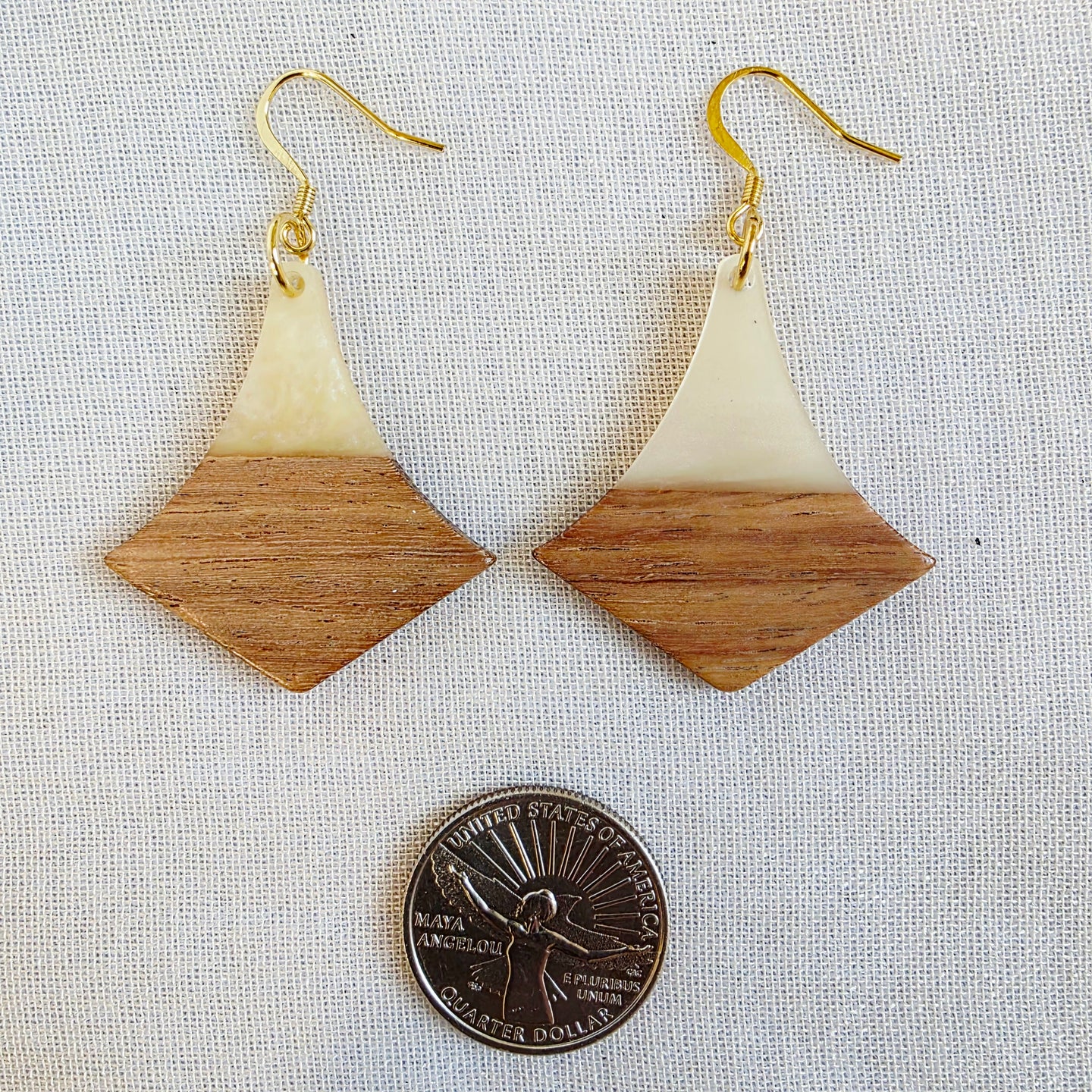 White Diamond Wood + Resin Dangles