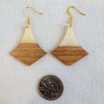 White Diamond Wood + Resin Dangles